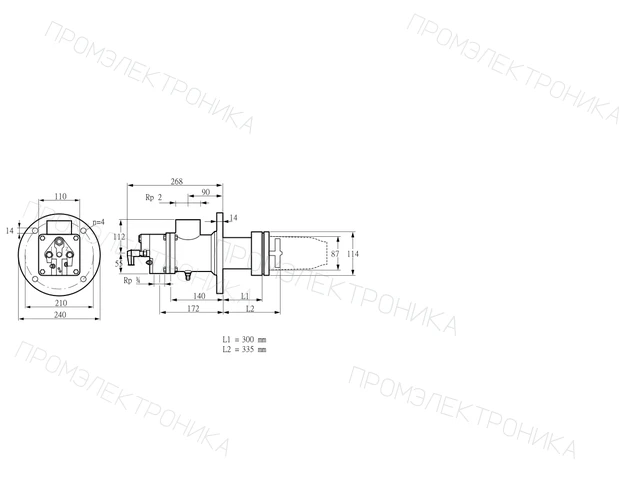Kromschroder BIC 80HB-300/335-(16)F — промышленная газовая горелка — 84032040