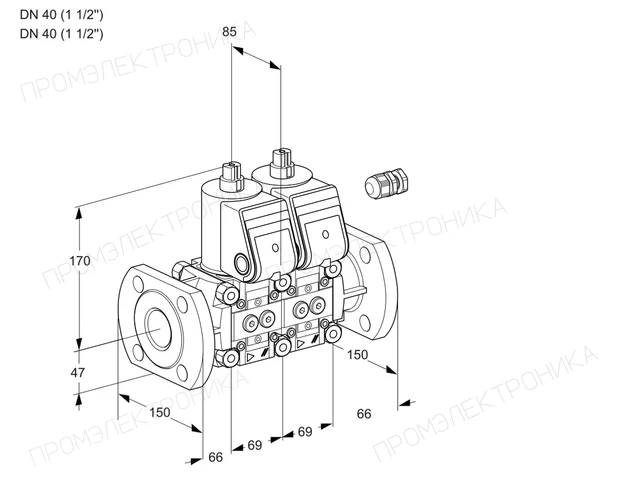 Kromschroder VCS 2E40F/40F05NNWR3/PPPP/PPPP — двойной электромагнитный газовый клапан — 88101930
