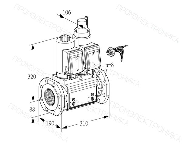 Kromschroder VCS 780F05NLKGRB/PPPP/PPPP — двойной электромагнитный газовый клапан — 88206931