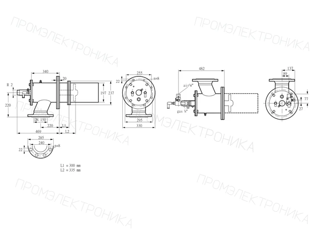 Kromschroder ZIC 200HBL-300/335-(23)D — промышленная газовая горелка — 84277641