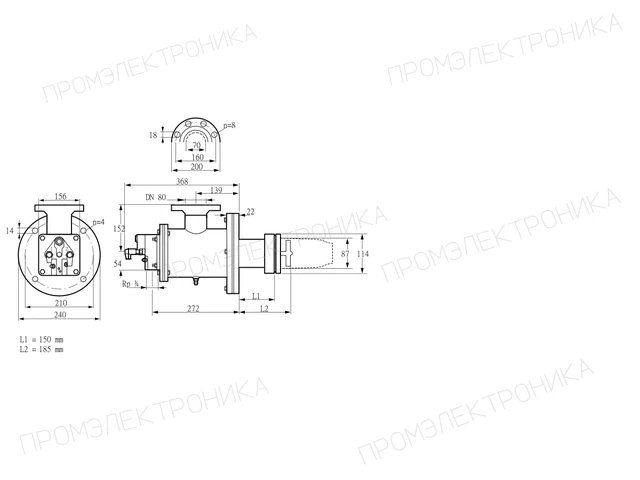 Kromschroder BICW 80HB-150/185-(16)G — промышленная газовая горелка — 84199075