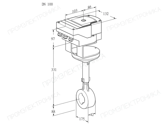 Kromschroder IBHR 100W01A/40A2AR10 — дисковая поворотная заслонка — 88302726