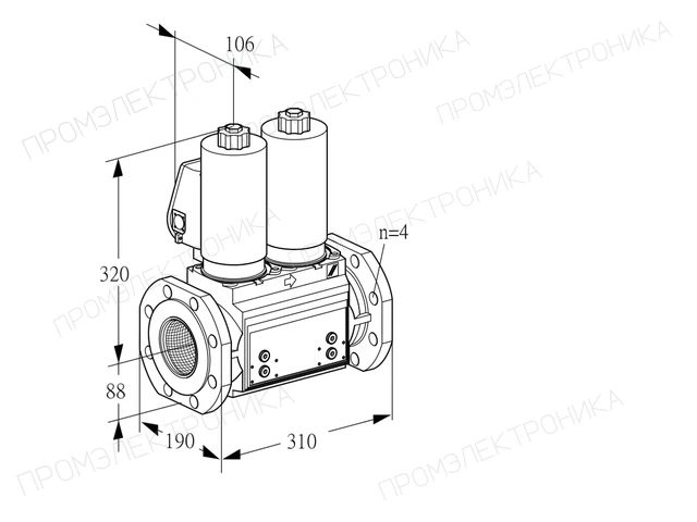 Kromschroder VCS 7T80A05NNQGLB/PPPP/MMPM — двойной электромагнитный газовый клапан — 88204336