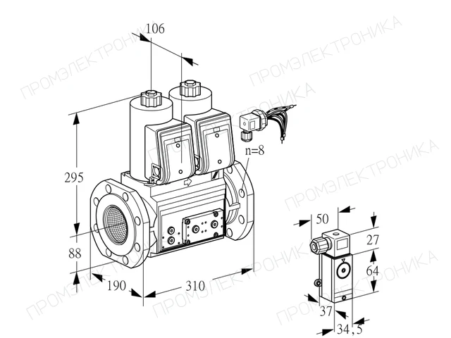 Kromschroder VCS 780F05NNWRE/PPP3/2-EP — двойной электромагнитный газовый клапан — 88205272