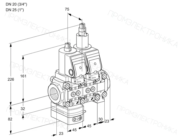 Kromschroder VCD 1T20N/25N05D-100LVQGR/PPPP/PPPP — двойной электромагнитный газовый клапан — 88106831