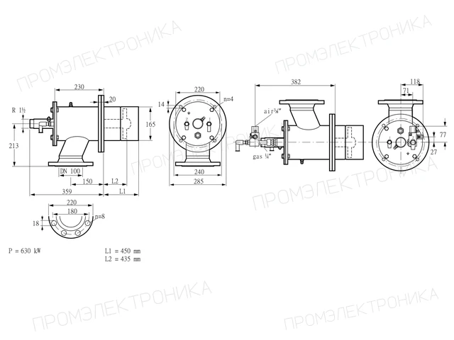 Kromschroder ZIO 165RBL-450/435-(20)D — промышленная газовая горелка — 84246052