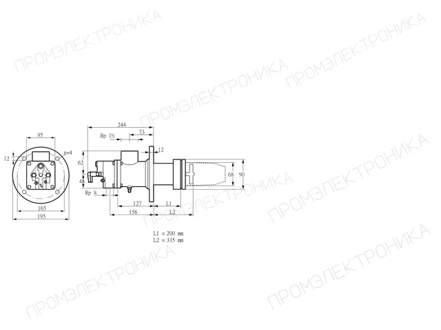 Kromschroder BIC 65HB-200/335-(34A)ER — промышленная газовая горелка — 84031530
