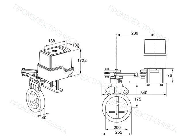 Kromschroder IDR 200Z03D100GD/50-30Q20E — дисковая поворотная заслонка — 88303606