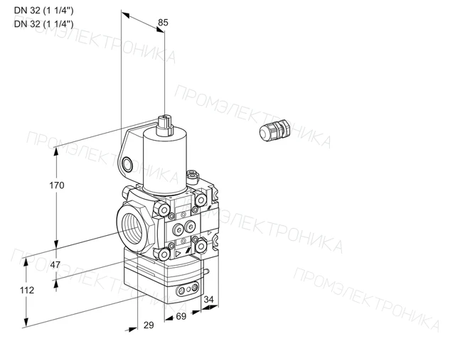 Kromschroder VAG 2E32R/32R05GEVWL/PP/PP — регулятор соотношения газ/воздух — 88100510