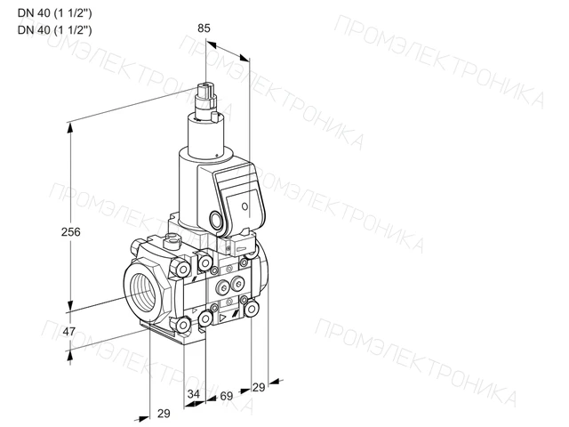 Kromschroder VAS 2T40N/40N05FLQSR/PP/PP — электромагнитный газовый клапан — 88102613