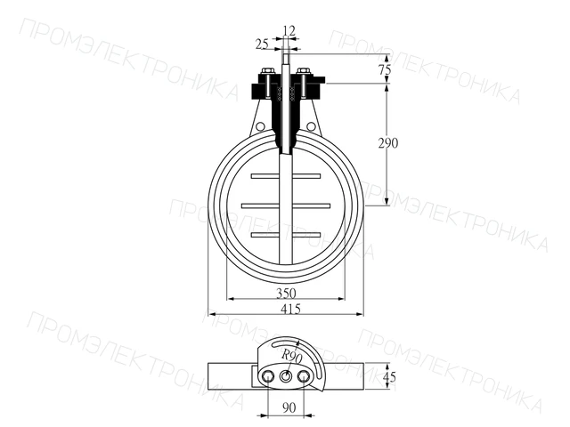 Kromschroder DKR 350Z03F100A — дисковая поворотная заслонка — 03149318