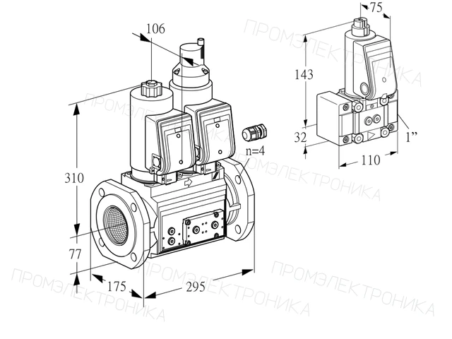 Kromschroder VCS 665F05NLWGR3E/PPPP/PPZ- — двойной электромагнитный газовый клапан — 88206705