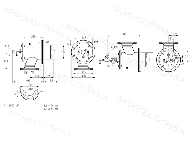 Kromschroder ZIO 200RML-50/35-(37)D — промышленная газовая горелка — 84277114