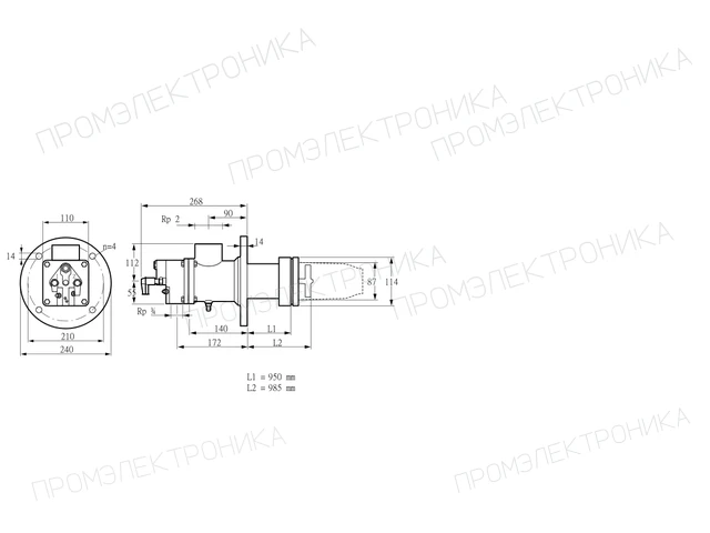 Kromschroder BIC 80HB-950/985-(16)F — промышленная газовая горелка — 84032104