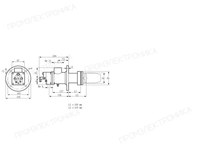 Kromschroder BIC 65HB-100/235-(34A)ER — промышленная газовая горелка — 84031510