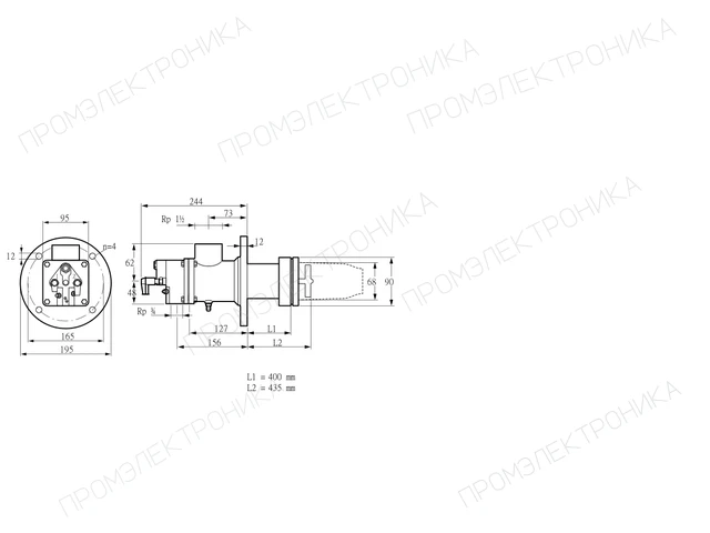 Kromschroder BIC 65HB-400/435-(34)EB — промышленная газовая горелка — 84099809