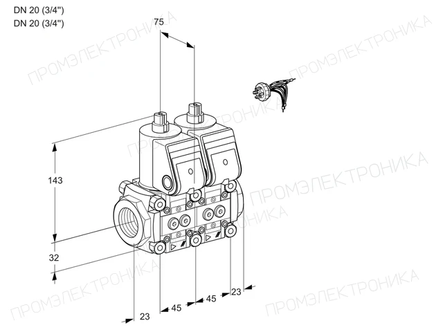 Kromschroder VCS 1E20R/20R05NNWR/PPPP/PPPP — двойной электромагнитный газовый клапан — 88105198
