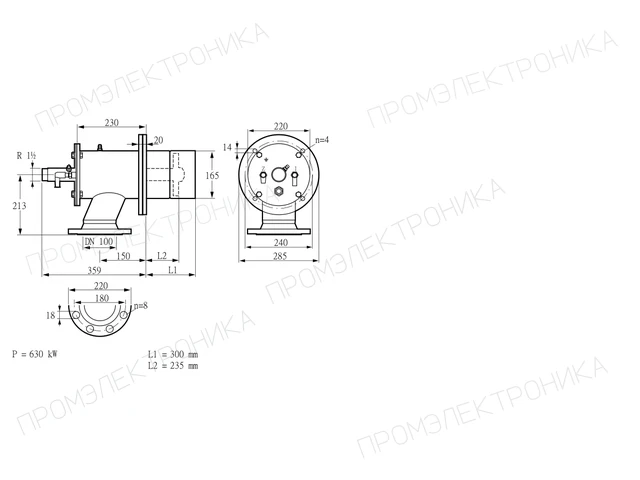 Kromschroder ZIO 165HB-300/235-(18)D — промышленная газовая горелка — 84246134