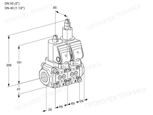 Kromschroder VCS 2T50N/40N05NLQGR/PPPP/PPPP — двойной электромагнитный газовый клапан — 88102707