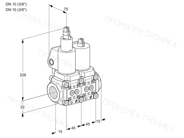 Kromschroder VCS 1T10N/10N05LNQSL/PPPP/PPPP — двойной электромагнитный газовый клапан — 88100536