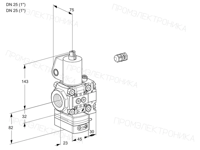 Kromschroder VAG 1E25R/25R05GEVWL/PP/PP — регулятор соотношения газ/воздух — 88103027
