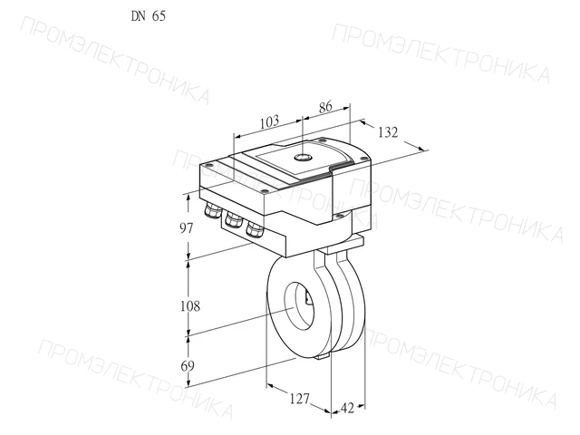Kromschroder IBA 65Z05/20-07W2E — дисковая поворотная заслонка — 88302844