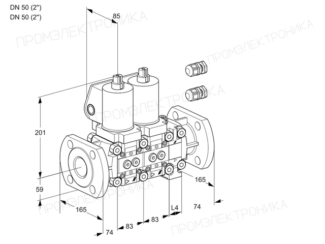 Kromschroder VCS 3E50F/50F05NNVKGL3/PPPP/PPPP — двойной электромагнитный газовый клапан — 88107642