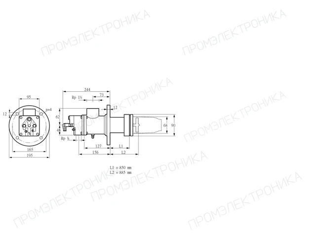 Kromschroder BIC 65HB-850/885-(34)E — промышленная газовая горелка — 84299519