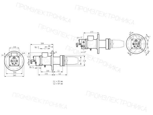 Kromschroder BIC 80RML-50/85-(15)E — промышленная газовая горелка — 84099823