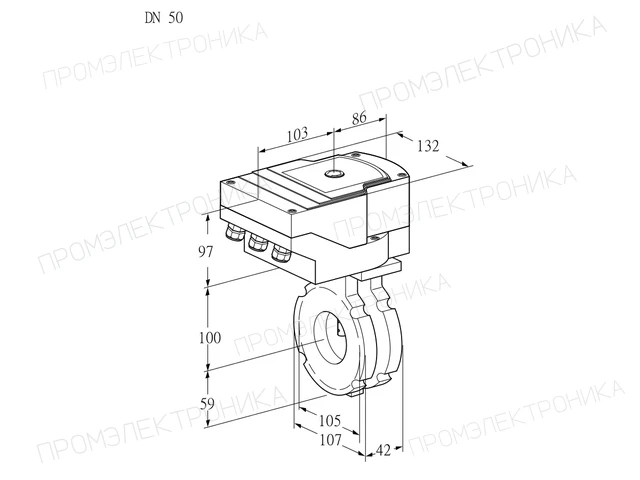 Kromschroder IBG 50W05/20-30Q3E — дисковая поворотная заслонка — 88302396