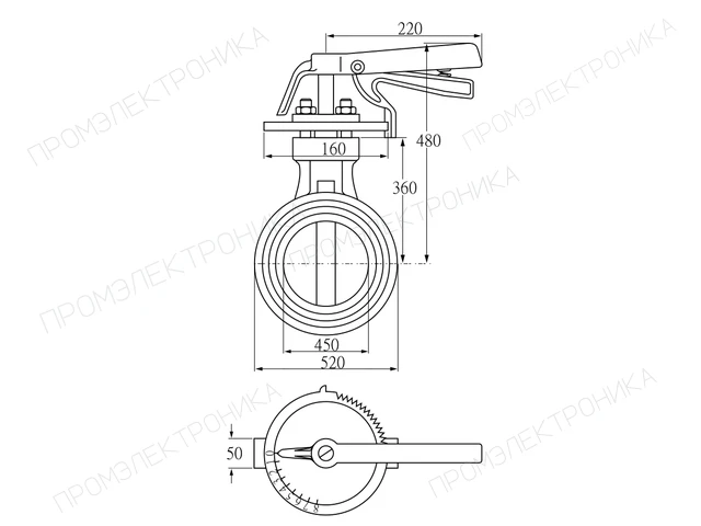 Kromschroder DKR 450Z03H100D — дисковая поворотная заслонка — 72702180