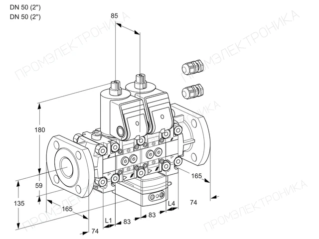 Kromschroder VCG 3E50F/50F05FNGEVWR3/PPPP/PPPP — двойной электромагнитный газовый клапан — 88106178