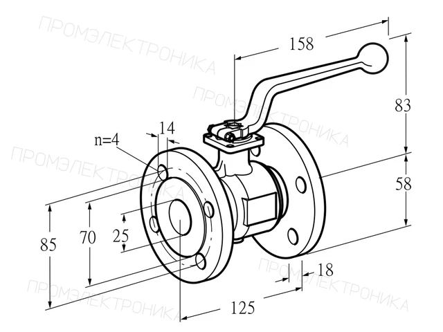 Kromschroder AKT 25F160GK — ручной газовый кран — 03152344