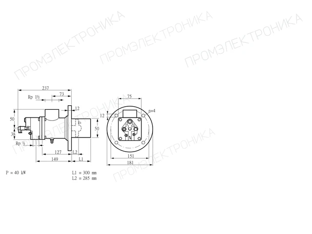 Kromschroder BIO 50RB-300/285-(39)D — промышленная газовая горелка — 84199137