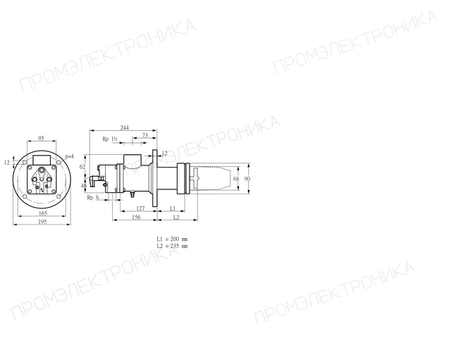 Kromschroder BIC 65HB-200/235-(34A)E — промышленная газовая горелка — 84299843