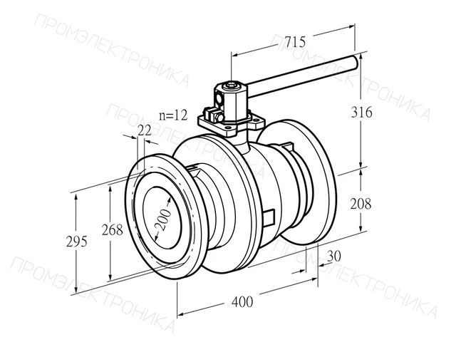 Kromschroder AKT 200F160G1 — ручной газовый кран — 03152319