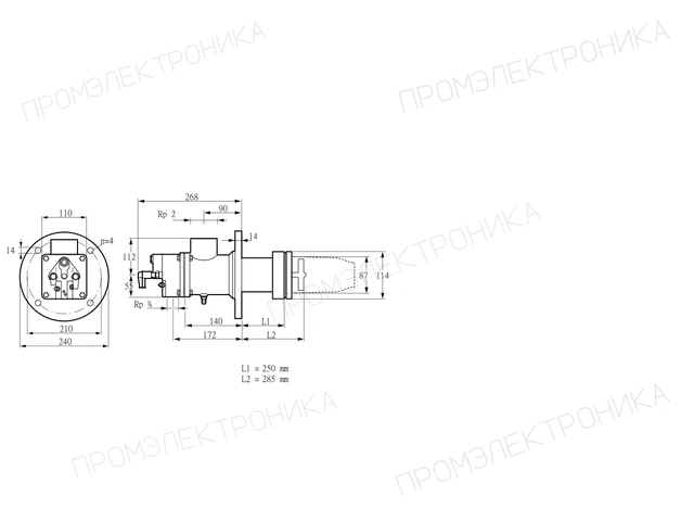 Kromschroder BIC 80HB-250/285-(16)FB — промышленная газовая горелка — 84099918