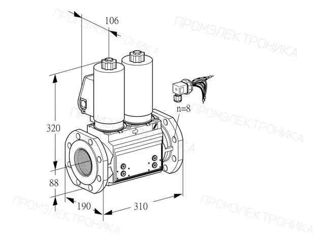 Kromschroder VCS 780F05NNWGLB/PPPP/PPPP — двойной электромагнитный газовый клапан — 88204426