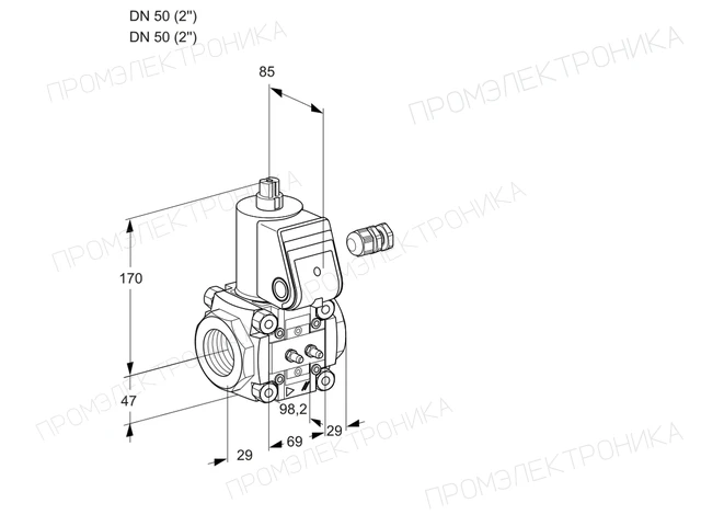 Kromschroder VAS 250R/NK — электромагнитный газовый клапан — 88004255