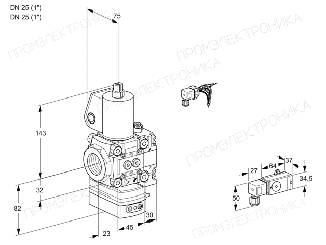 Kromschroder VAD 1E25R/25R05D-50VWL/3-/-3 — регулятор давления газа — 88100277