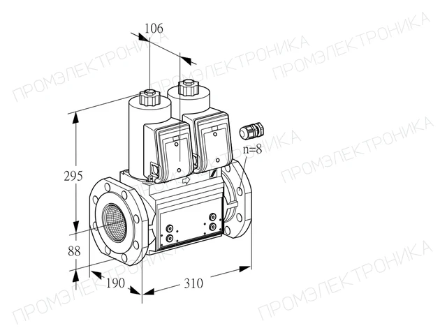 Kromschroder VCS 780F05NNWR3B/PPPP/PPPP — двойной электромагнитный газовый клапан — 88202727
