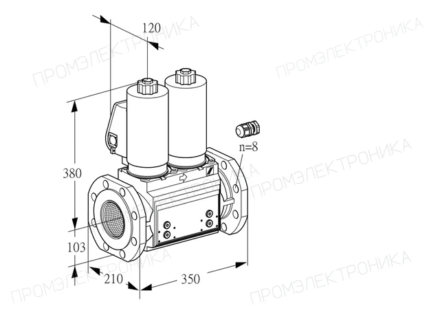 Kromschroder VCS 8100F05NNWSL3B/PPPP/PPPP — двойной электромагнитный газовый клапан — 88202987