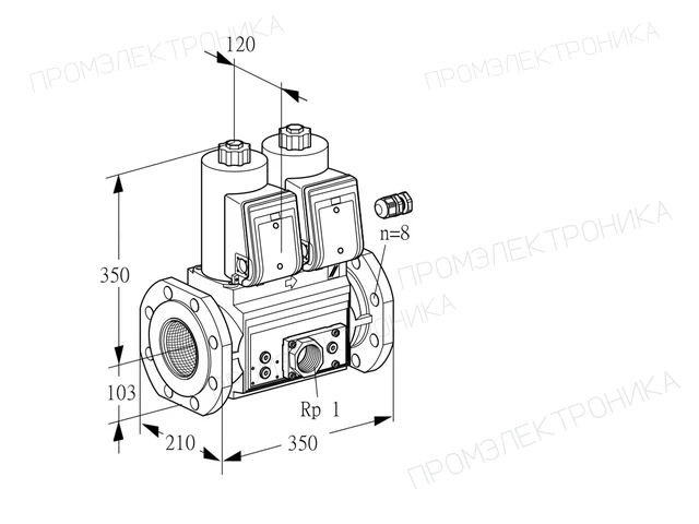 Kromschroder VCS 8100F05NNKR3E/PPEP/PPEP — двойной электромагнитный газовый клапан — 88205369