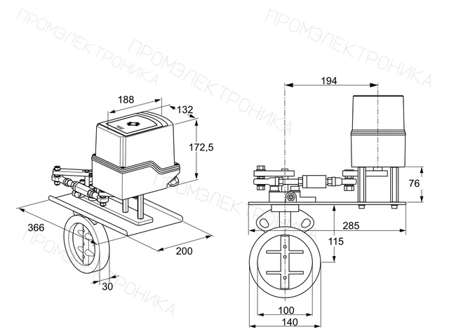 Kromschroder IDR 100Z03A350GAW/50-30W20E — дисковая поворотная заслонка — 88303820