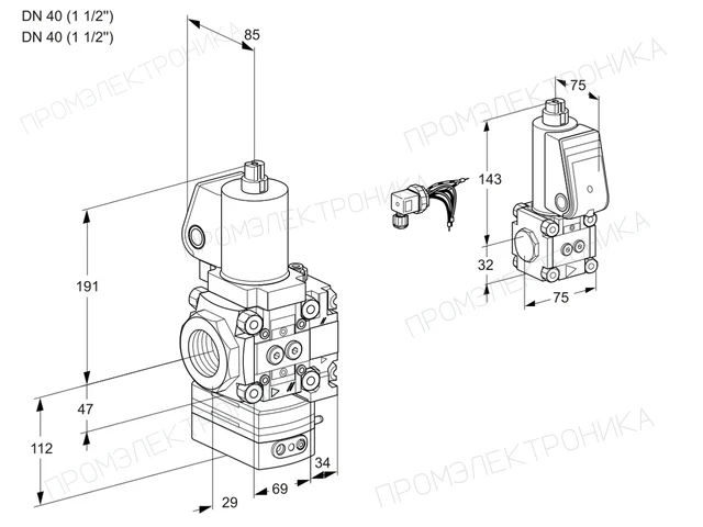 Kromschroder VAG 2E40R/40R05GEVWSL/ZS/PP — регулятор соотношения газ/воздух — 88106955