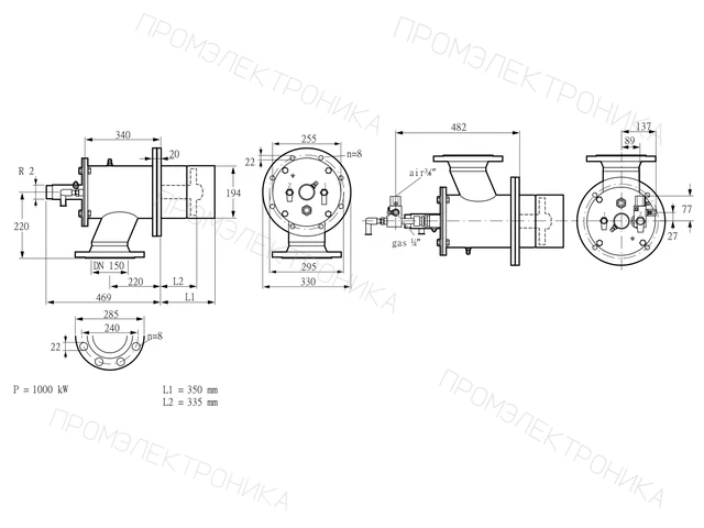 Kromschroder ZIO 200RBL-350/335-(25)D — промышленная газовая горелка — 84277097