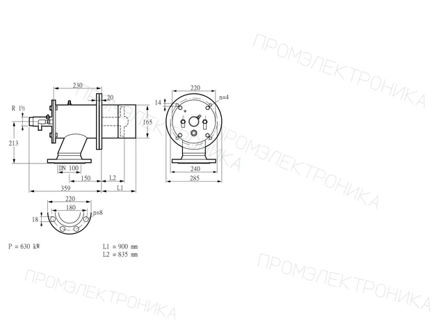 Kromschroder ZIO 165HB-900/835-(18)D — промышленная газовая горелка — 84099764