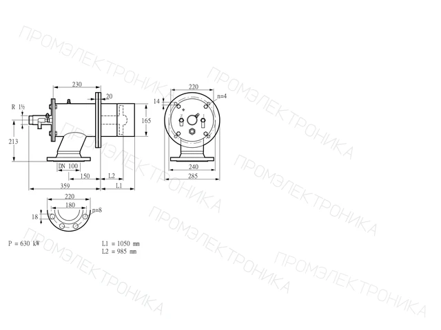 Kromschroder ZIO 165HD-1050/985-(15)D — промышленная газовая горелка — 84199003