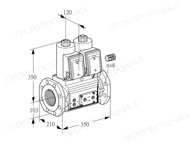 Kromschroder VCS 8100F05NNWR3E/PPPP/PPEP — двойной электромагнитный газовый клапан — 88203849