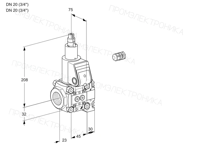 Kromschroder VAS 1E20R/20R05LVWR/PP/PP — электромагнитный газовый клапан — 88104603